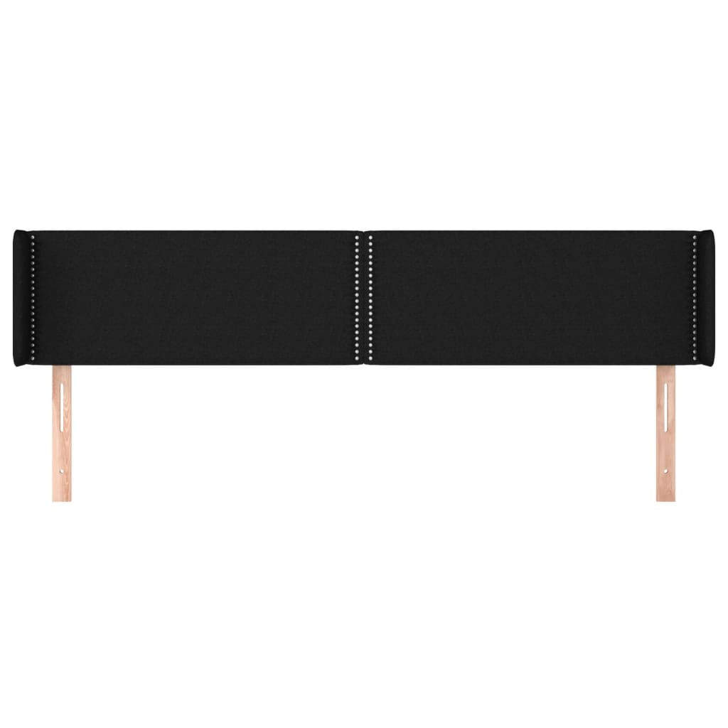 sengegavl med kanter 183x16x78/88 cm stof sort