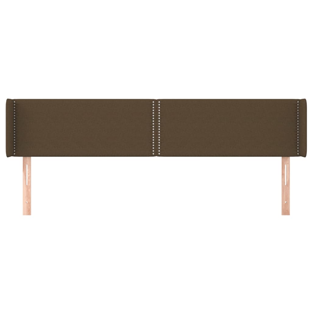 sengegavl med kanter 183x16x78/88 cm stof mørkebrun
