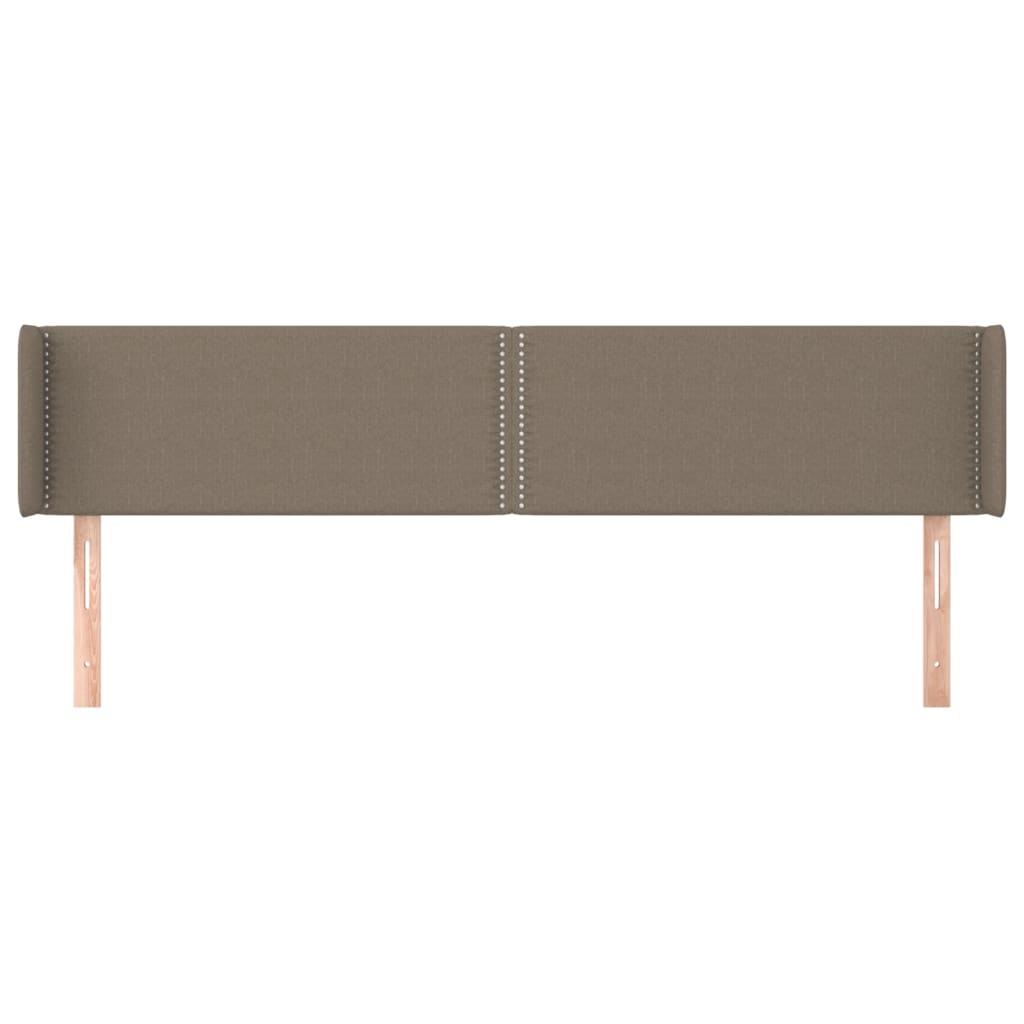sengegavl med kanter 183x16x78/88 cm stof gråbrun