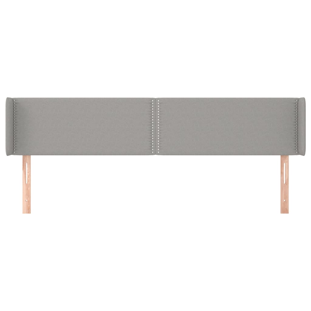 sengegavl med kanter 203x16x78/88 cm stof lysegrå