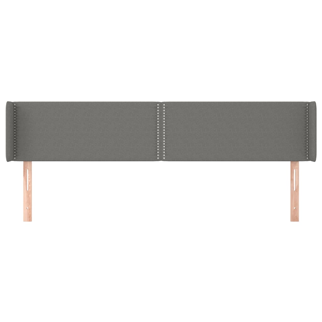 sengegavl med kanter 203x16x78/88 cm stof mørkegrå