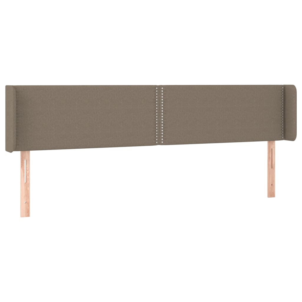 sengegavl med kanter 203x16x78/88 cm stof gråbrun