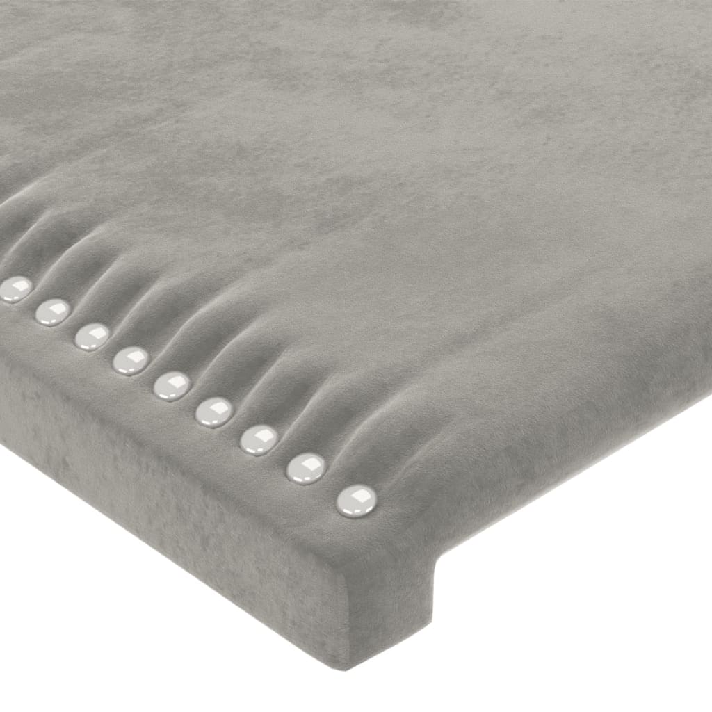 sengegavl med kanter 83x16x78/88 cm fløjl lysegrå