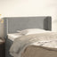 sengegavl med kanter 83x16x78/88 cm fløjl lysegrå