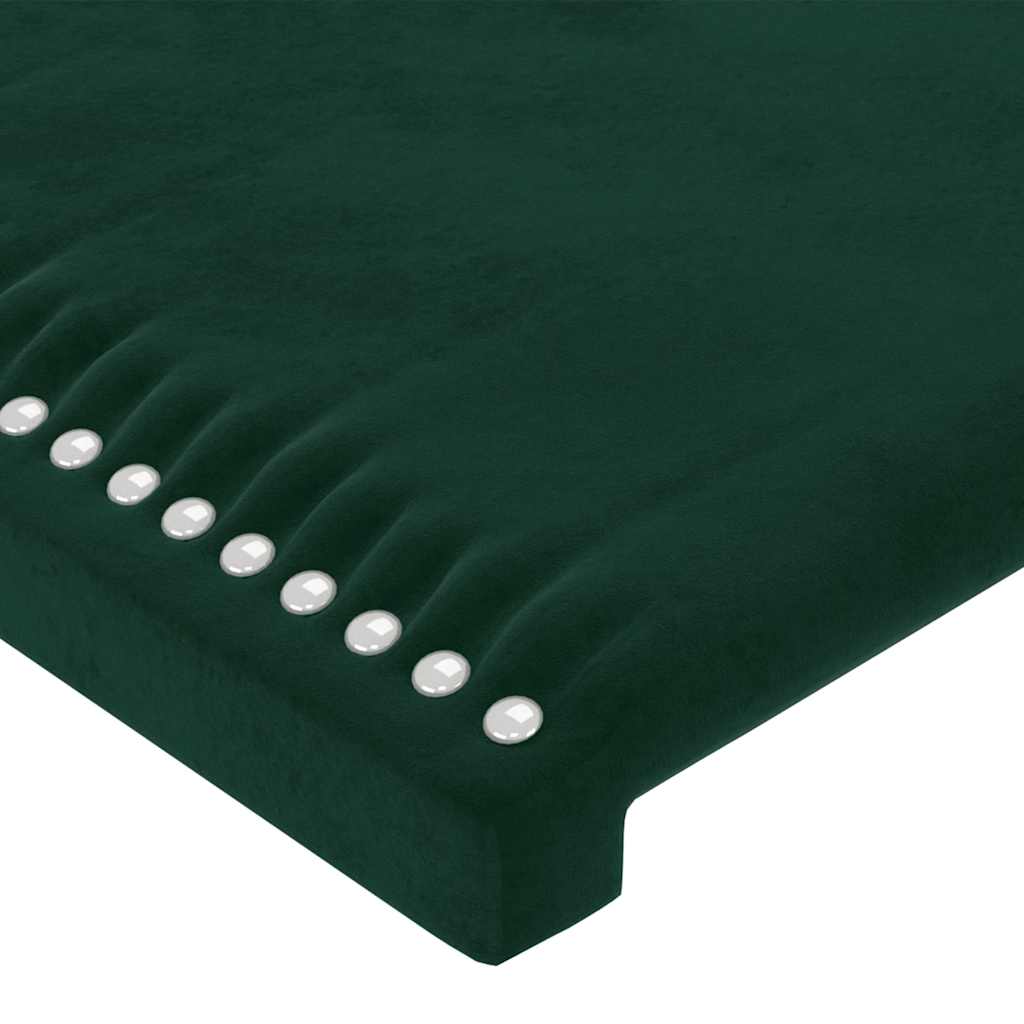 sengegavl med kanter 103x16x78/88 cm fløjl mørkegrøn
