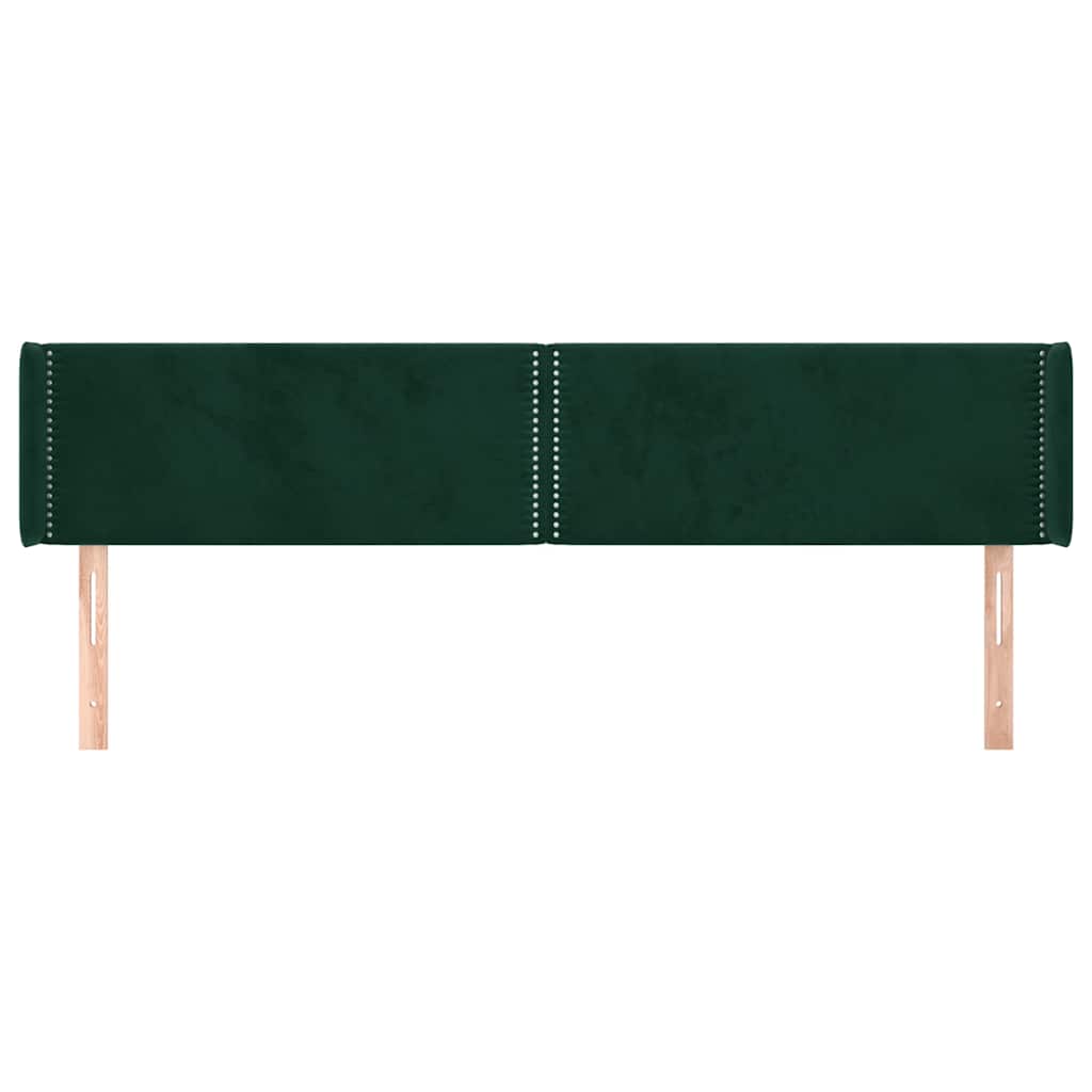 sengegavl med kanter 183x16x78/88 cm fløjl mørkegrøn