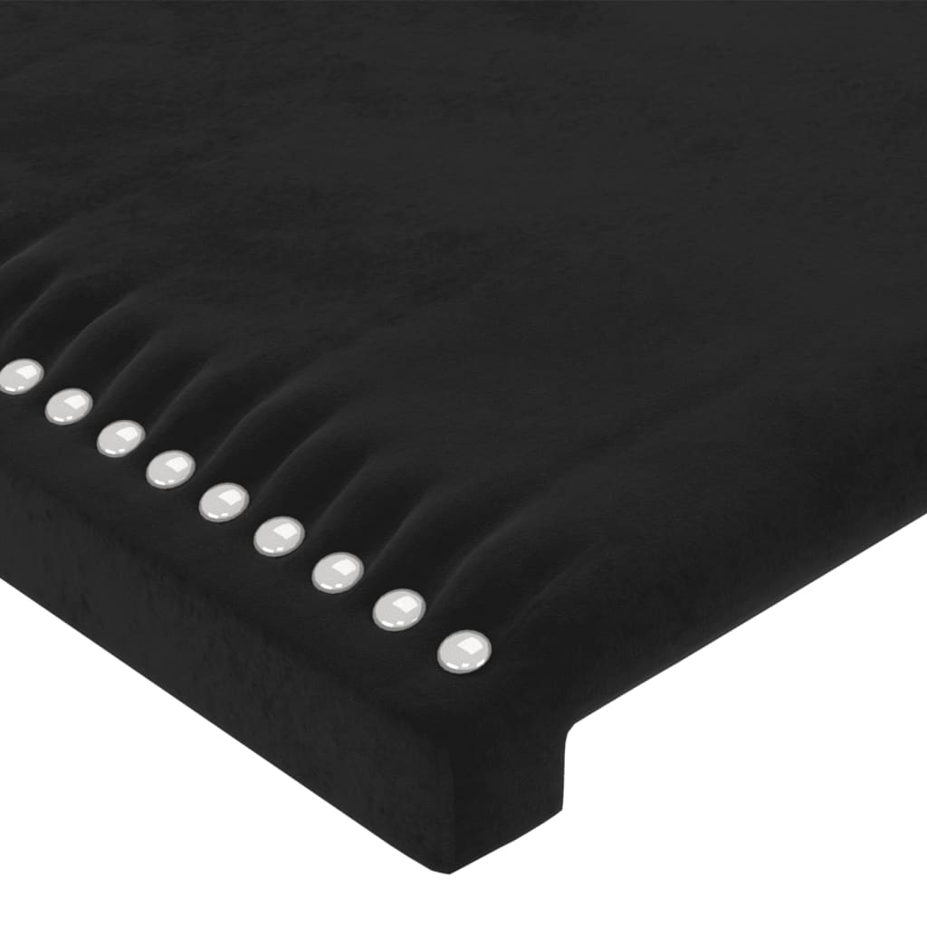 sengegavl med kanter 203x16x78/88 cm fløjl sort