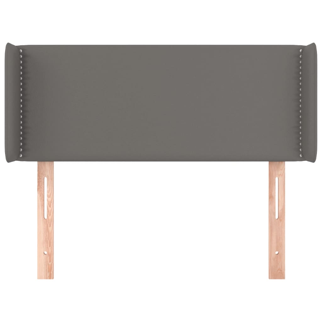 sengegavl med kanter 83x16x78/88 cm kunstlæder grå