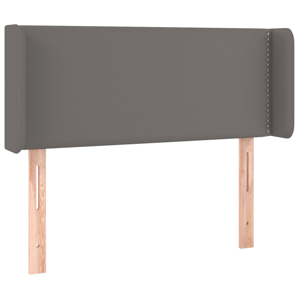 sengegavl med kanter 103x16x78/88 cm kunstlæder grå