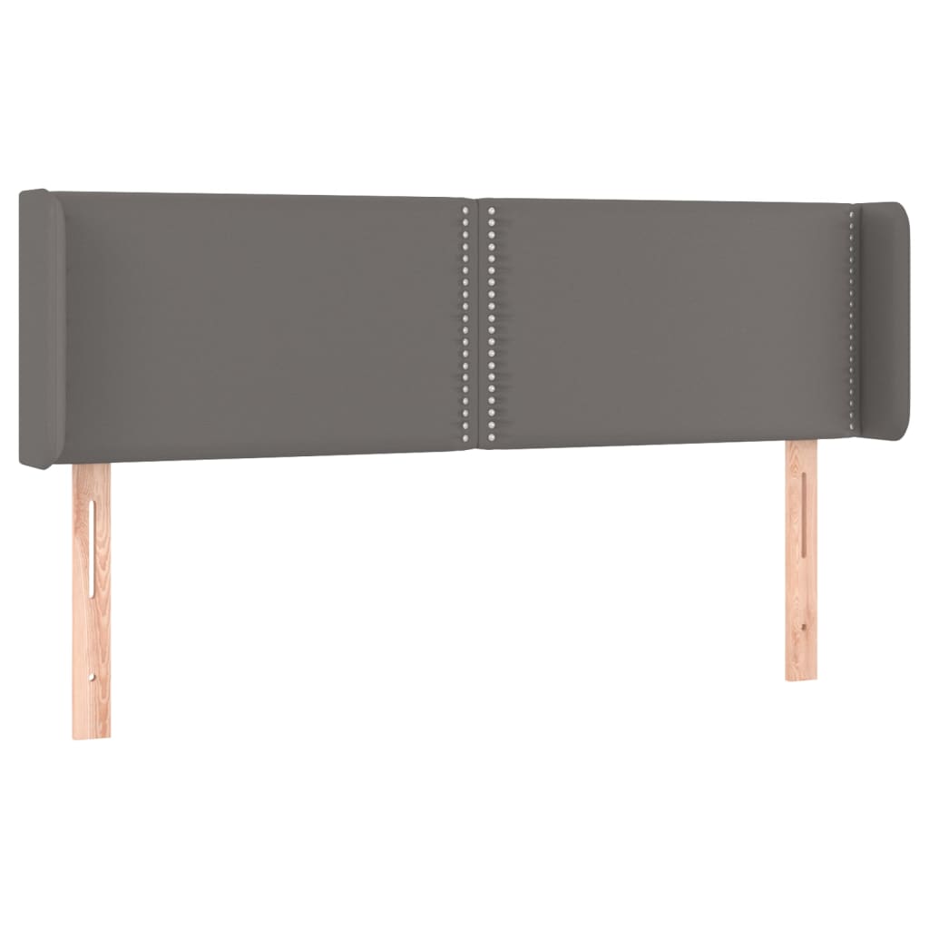sengegavl med kanter 147x16x78/88 cm kunstlæder grå