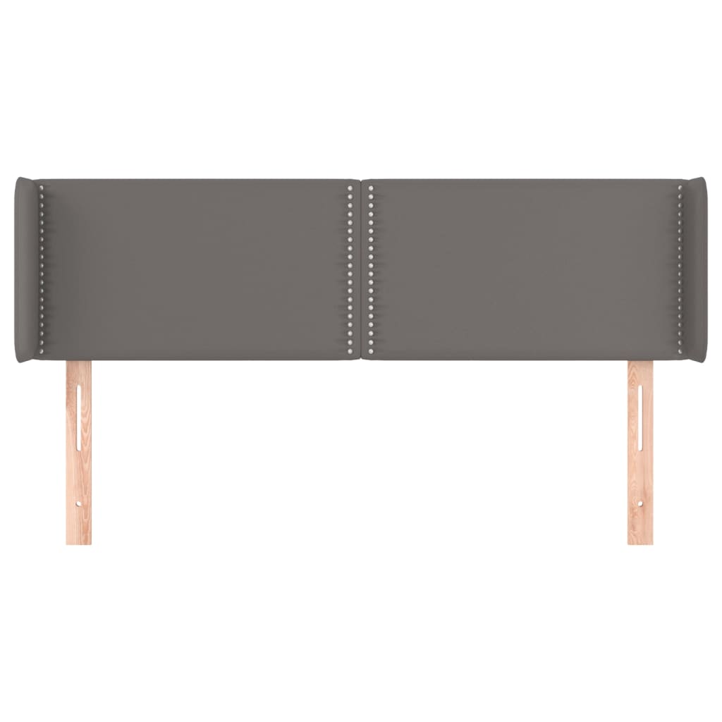 sengegavl med kanter 147x16x78/88 cm kunstlæder grå