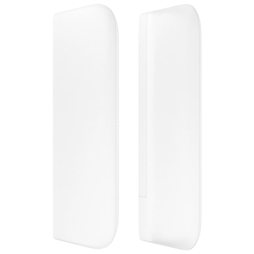 sengegavl med kanter 203x16x78/88 cm kunstlæder hvid