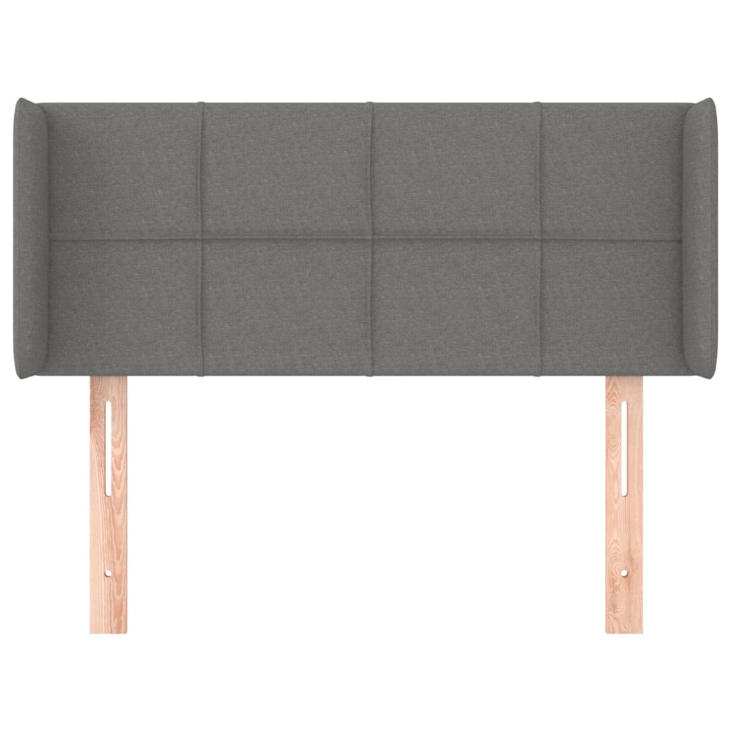 sengegavl med kanter 93x16x78/88 cm stof mørkegrå