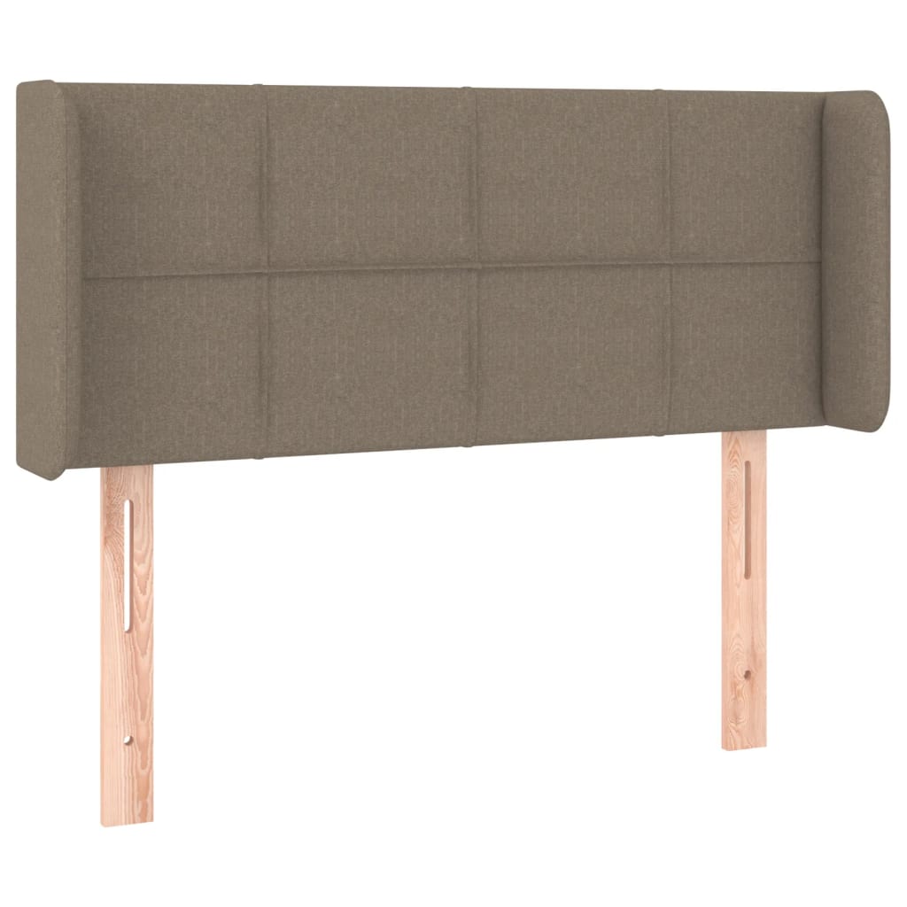 sengegavl med kanter 93x16x78/88 cm stof gråbrun
