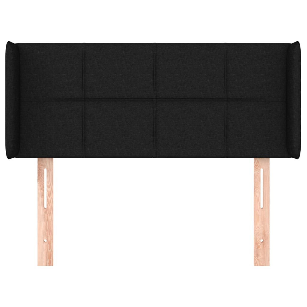 sengegavl med kanter 103x16x78/88 cm stof sort
