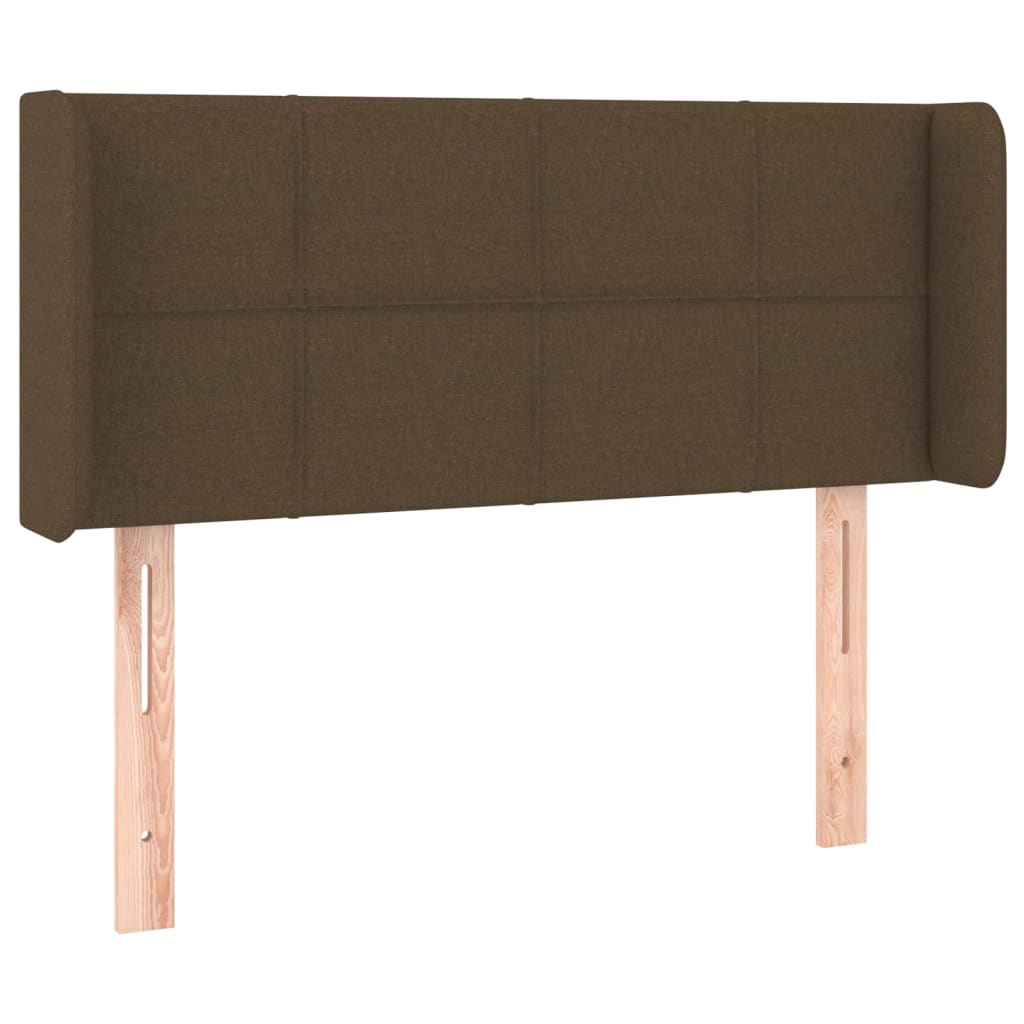 sengegavl med kanter 103x16x78/88 cm stof mørkebrun
