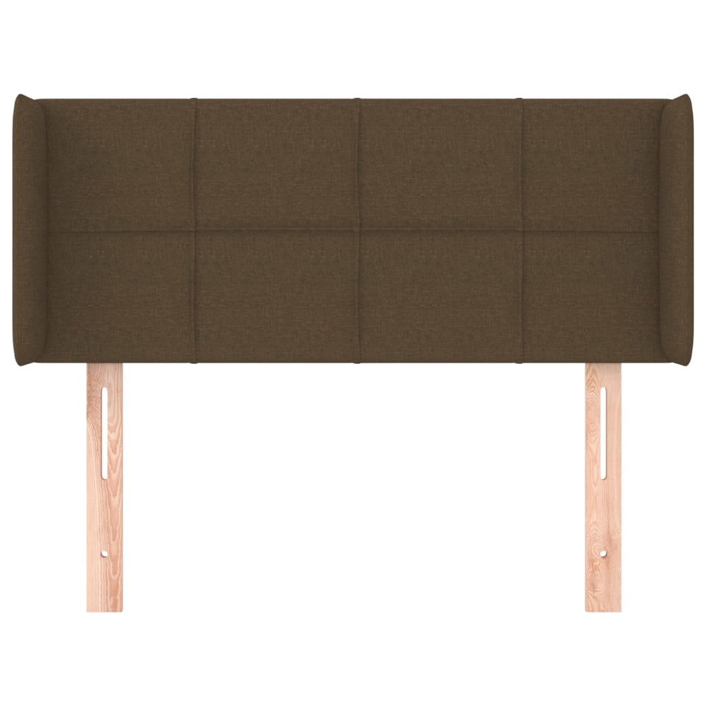 sengegavl med kanter 103x16x78/88 cm stof mørkebrun