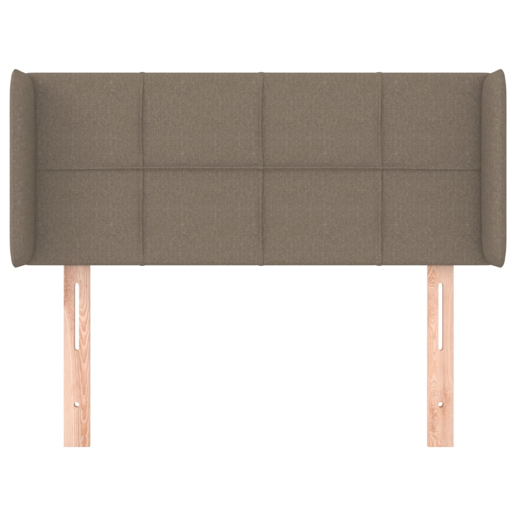 sengegavl med kanter 103x16x78/88 cm stof gråbrun