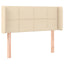 sengegavl med kanter 103x16x78/88 cm stof cremefarvet
