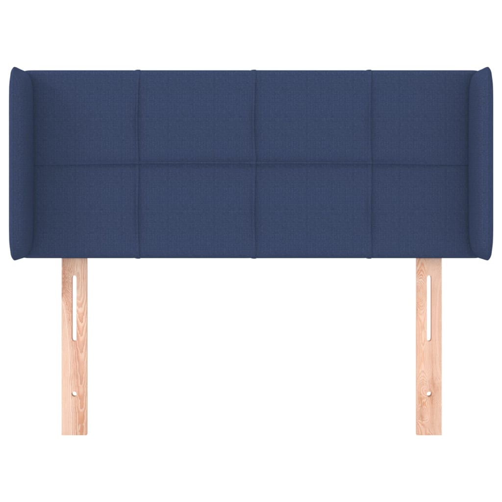 sengegavl med kanter 103x16x78/88 cm stof blå