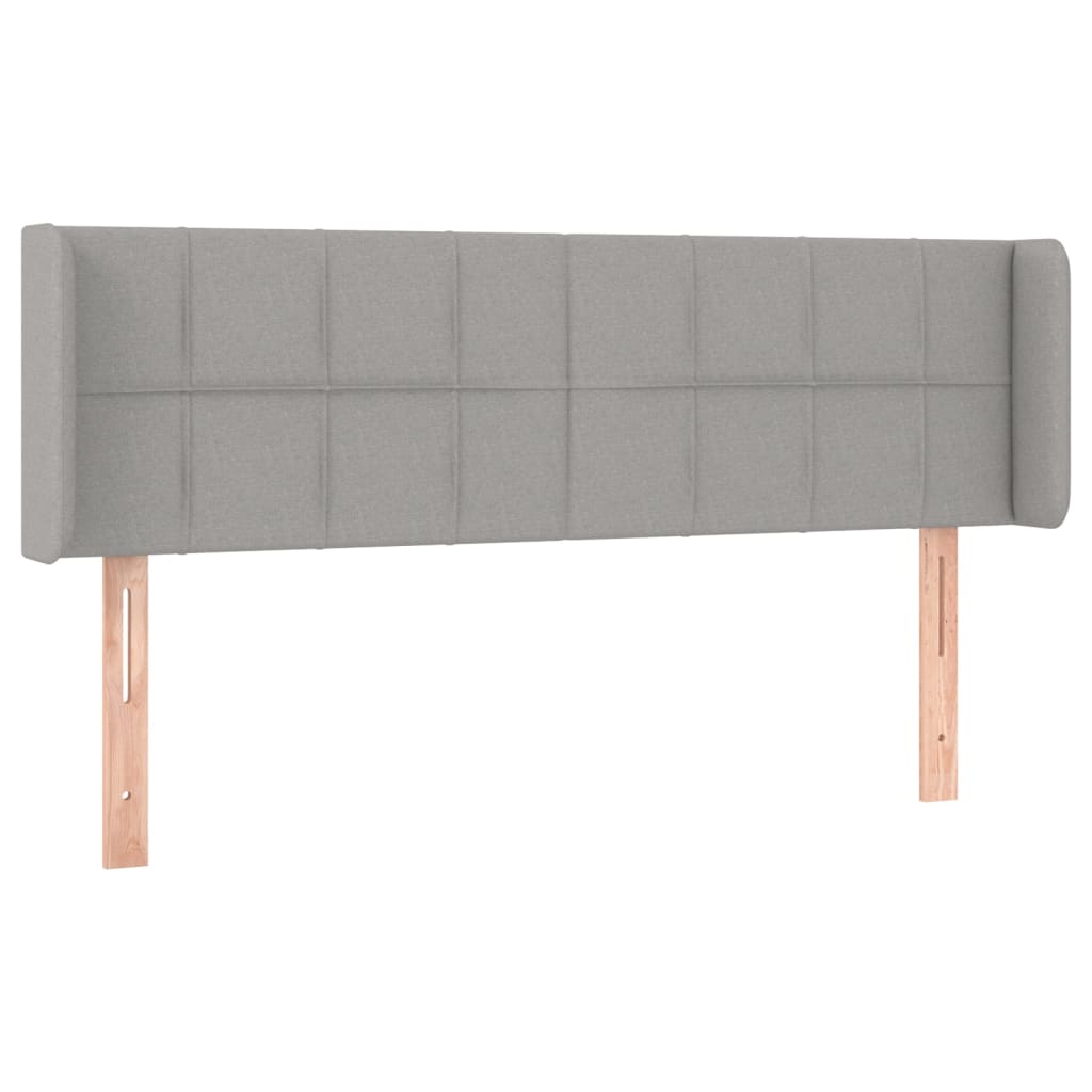 sengegavl med kanter 147x16x78/88 cm stof lysegrå
