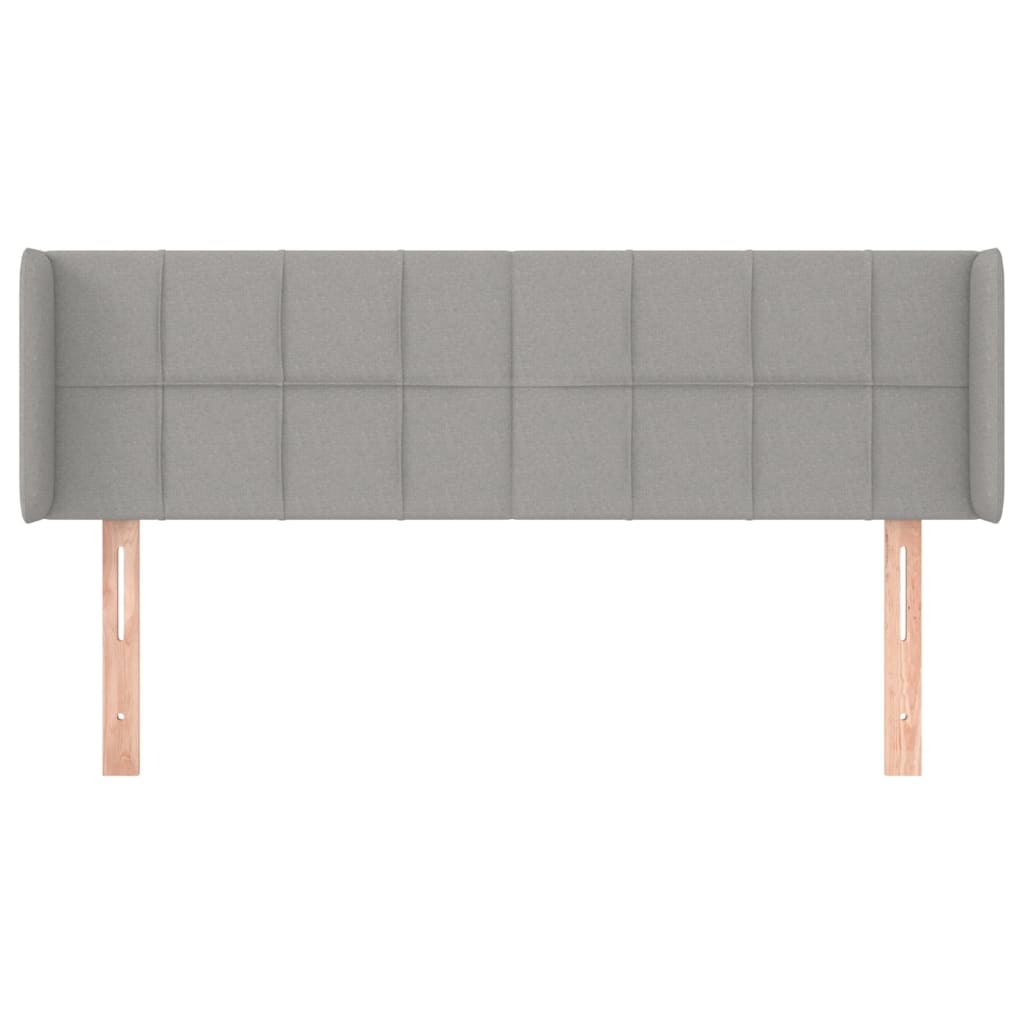sengegavl med kanter 147x16x78/88 cm stof lysegrå