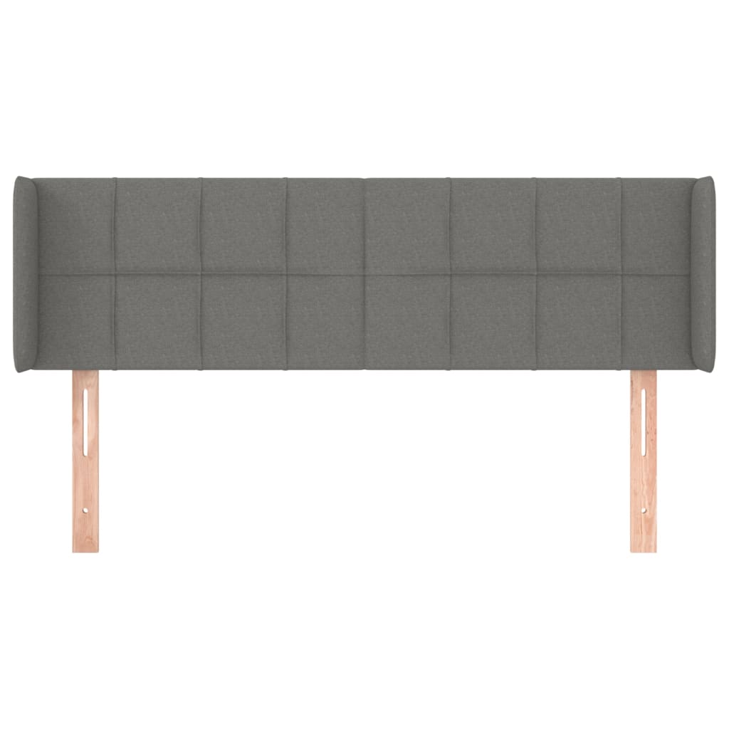sengegavl med kanter 147x16x78/88 cm stof mørkegrå