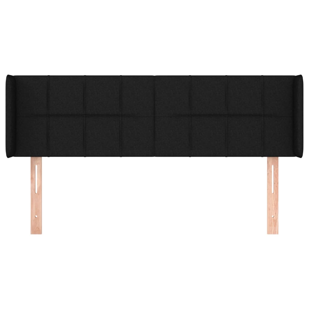 sengegavl med kanter 147x16x78/88 cm stof sort