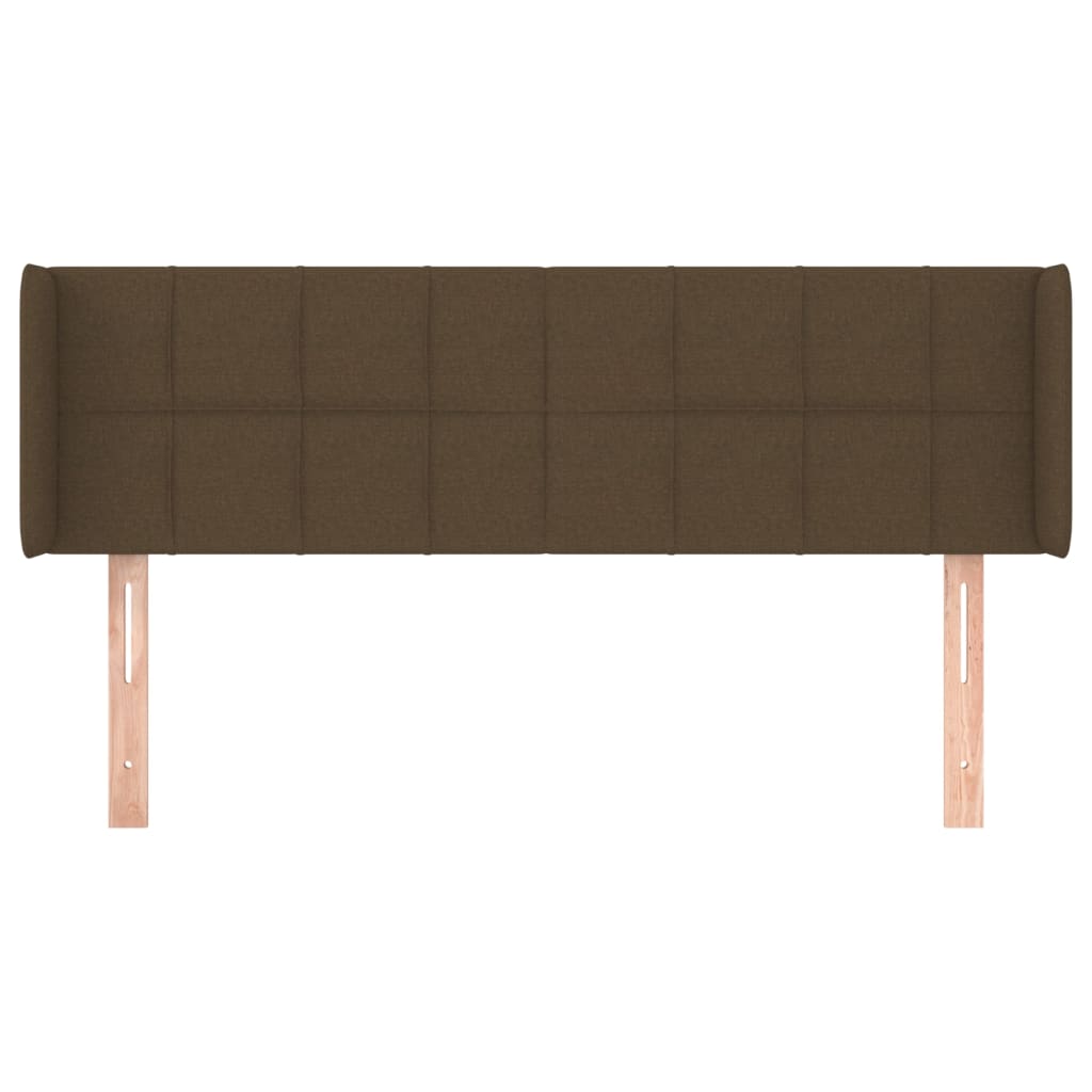 sengegavl med kanter 147x16x78/88 cm stof mørkebrun