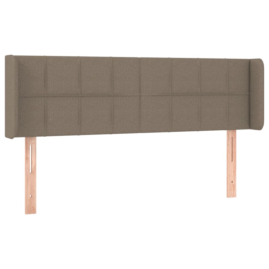 sengegavl med kanter 147x16x78/88 cm stof gråbrun