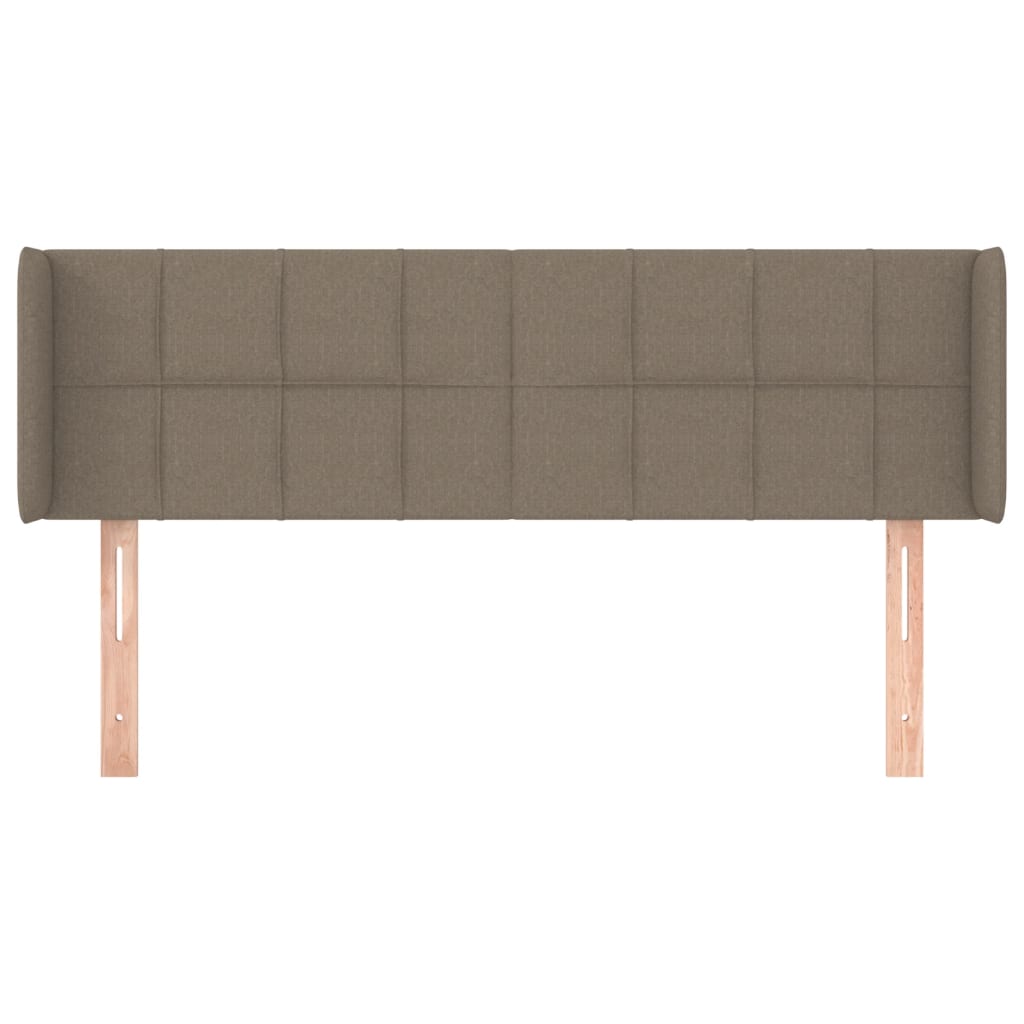 sengegavl med kanter 147x16x78/88 cm stof gråbrun