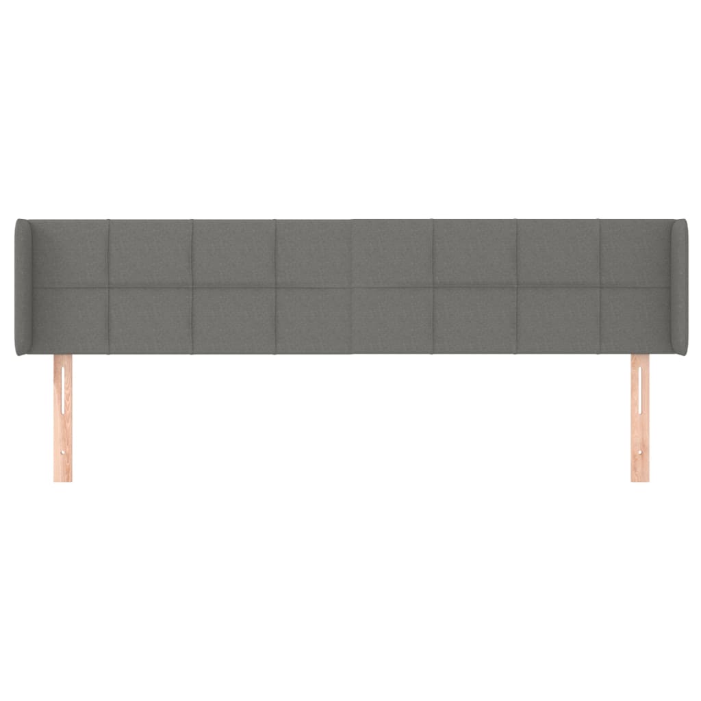 sengegavl med kanter 163x16x78/88 cm stof mørkegrå