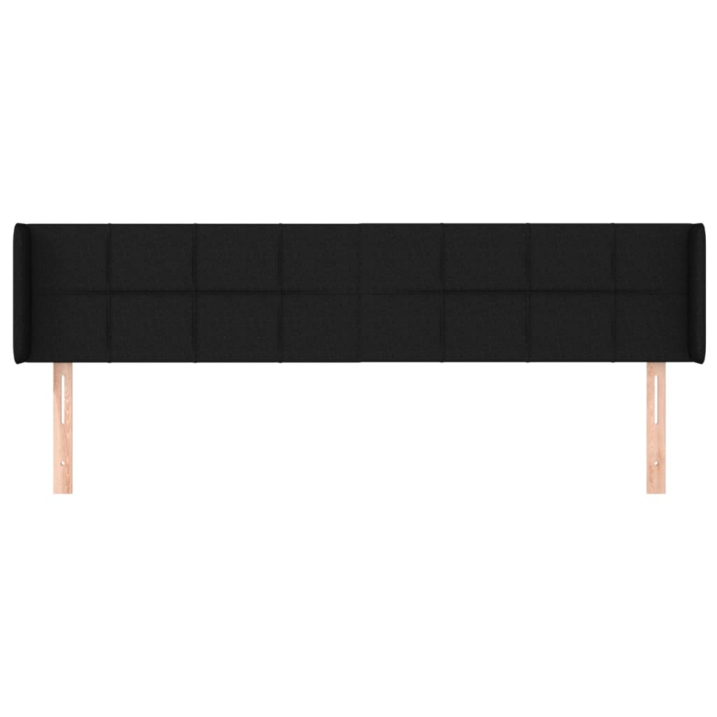 sengegavl med kanter 163x16x78/88 cm stof sort
