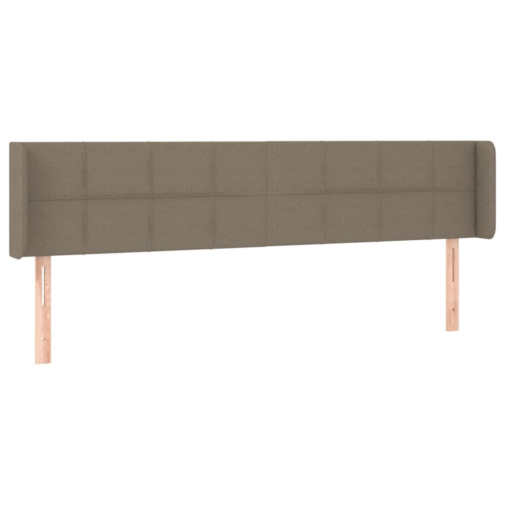 sengegavl med kanter 163x16x78/88 cm stof gråbrun