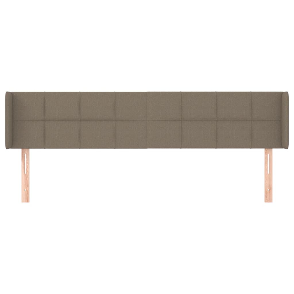 sengegavl med kanter 163x16x78/88 cm stof gråbrun