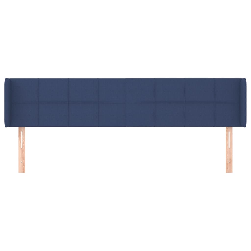 sengegavl med kanter 163x16x78/88 cm stof blå