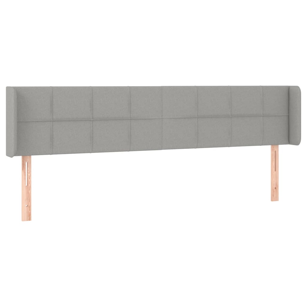 sengegavl med kanter 183x16x78/88 cm stof lysegrå
