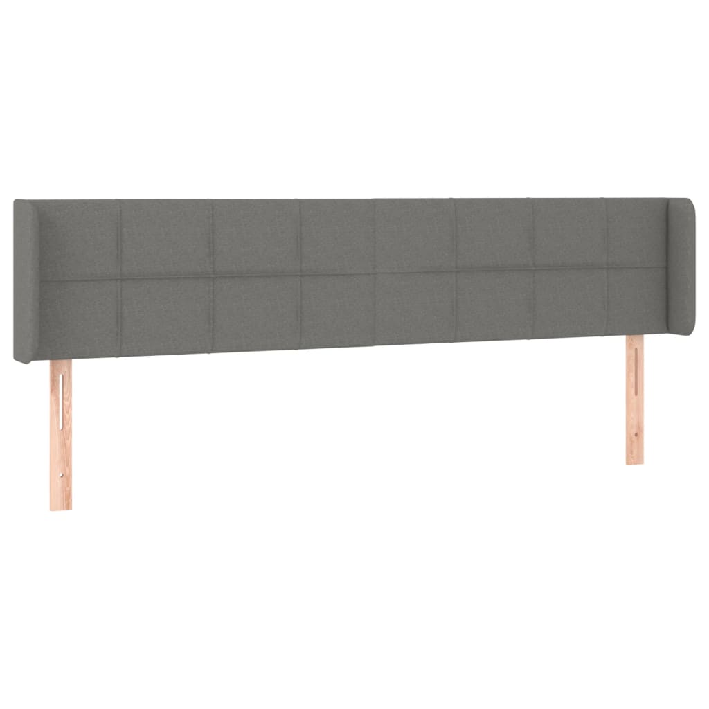 sengegavl med kanter 183x16x78/88 cm stof mørkegrå