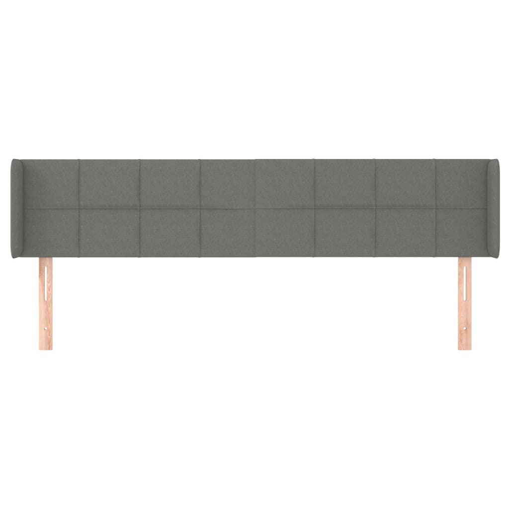 sengegavl med kanter 183x16x78/88 cm stof mørkegrå