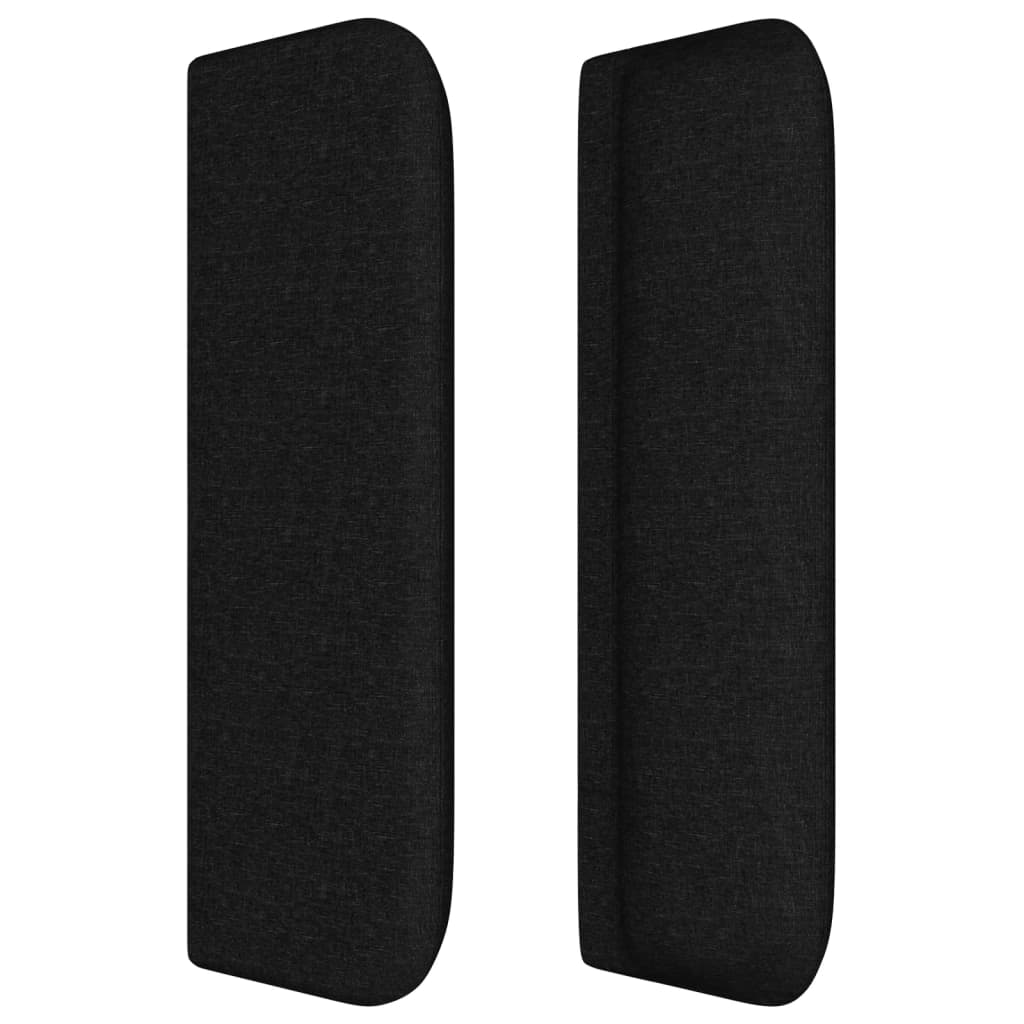 sengegavl med kanter 183x16x78/88 cm stof sort