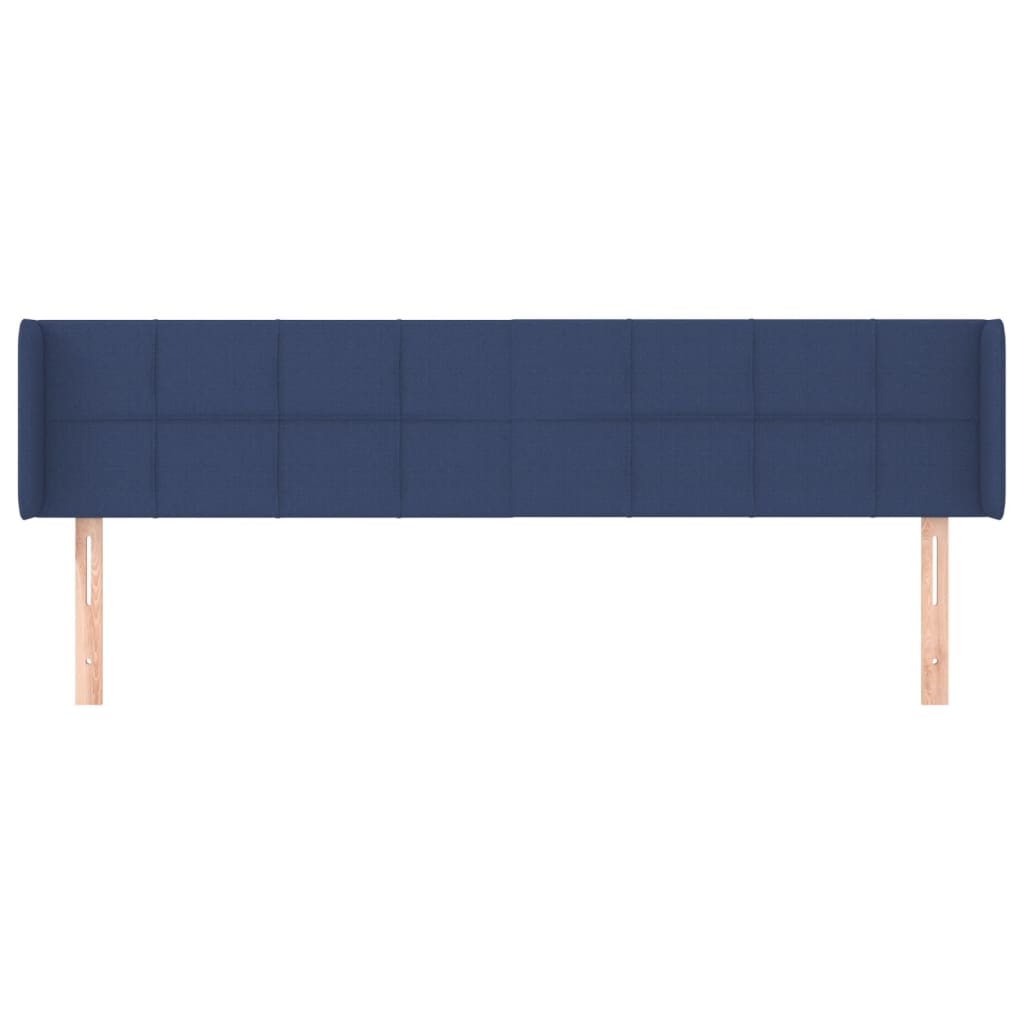 sengegavl med kanter 183x16x78/88 cm stof blå