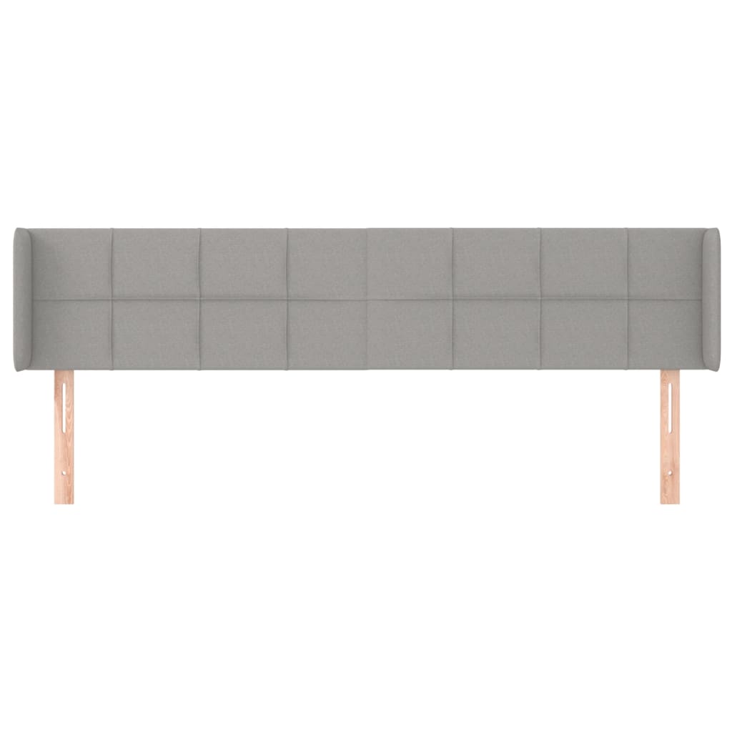 sengegavl med kanter 203x16x78/88 cm stof lysegrå