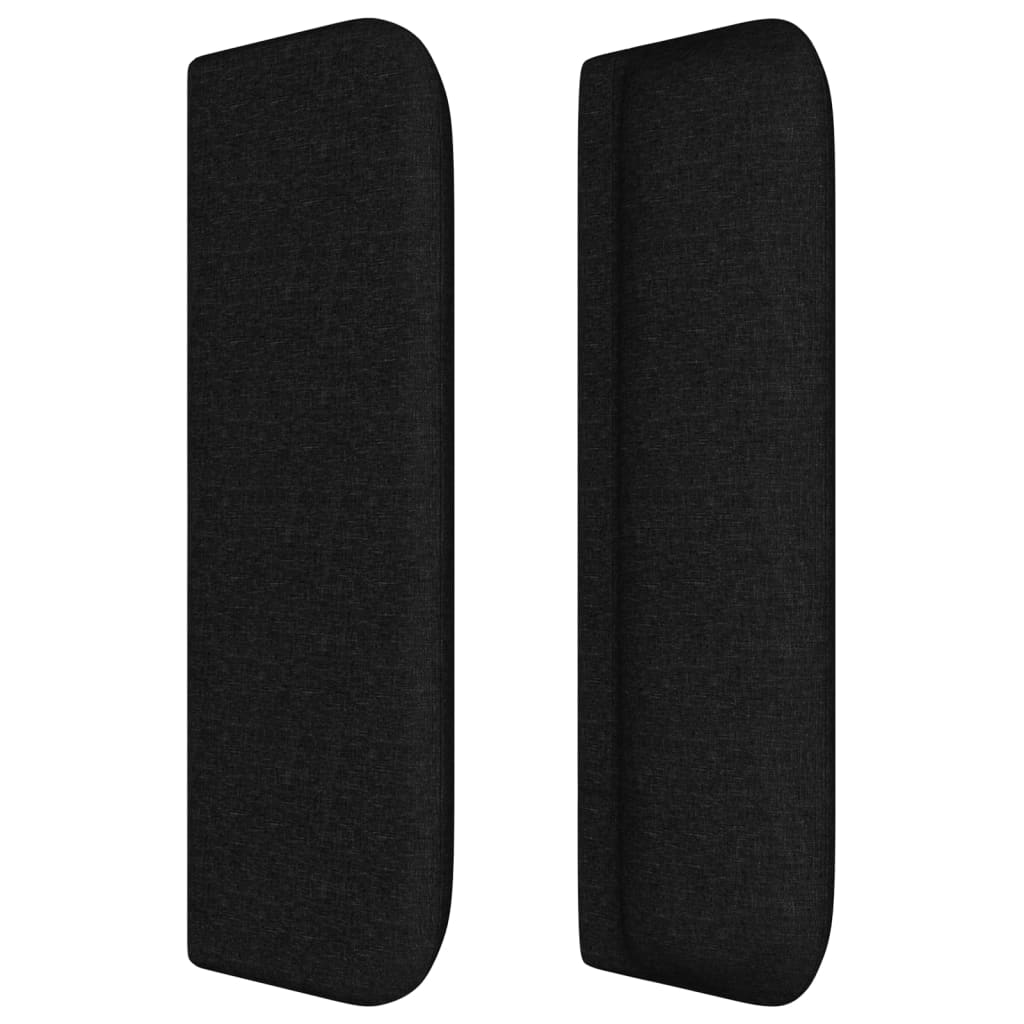 sengegavl med kanter 203x16x78/88 cm stof sort