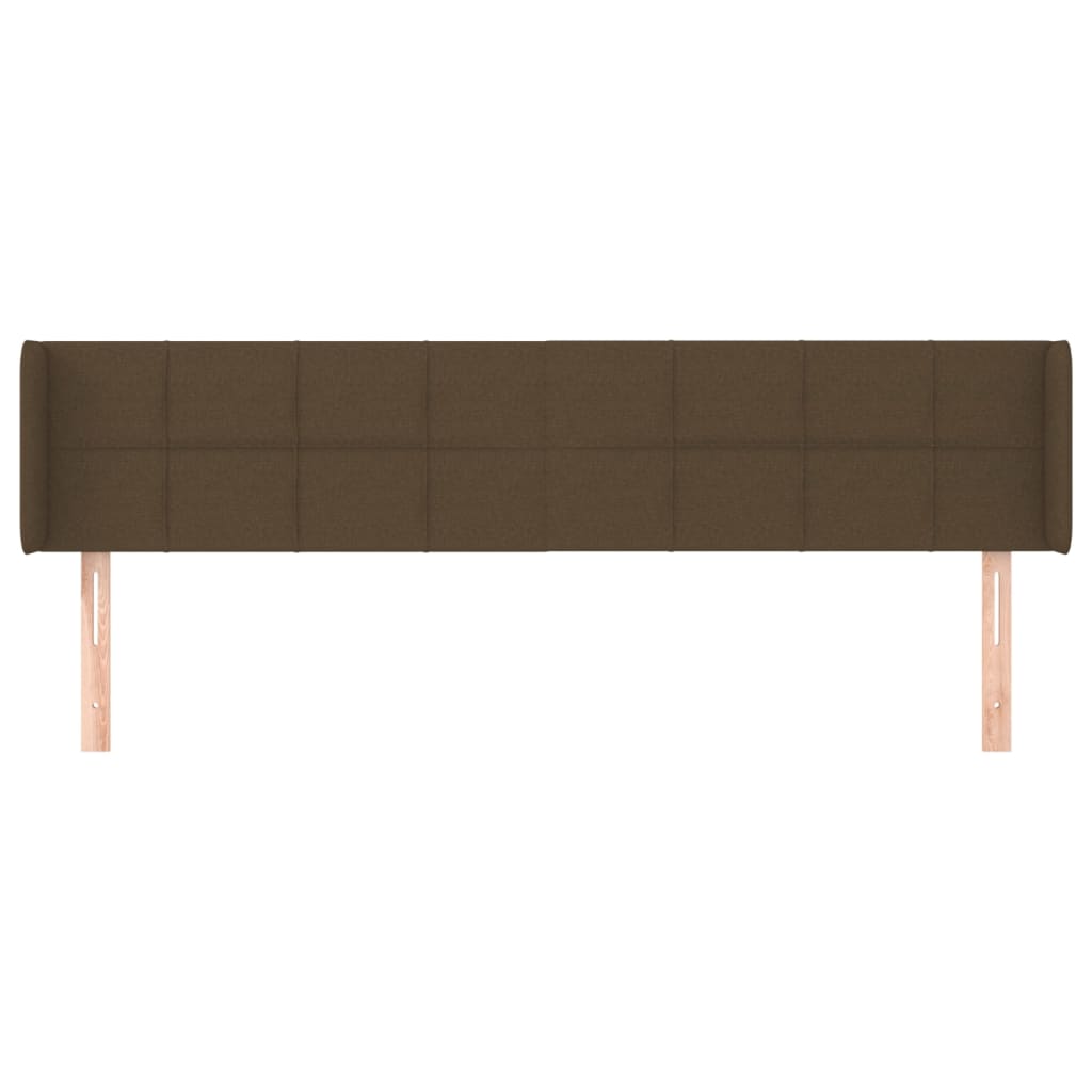 sengegavl med kanter 203x16x78/88 cm stof mørkebrun