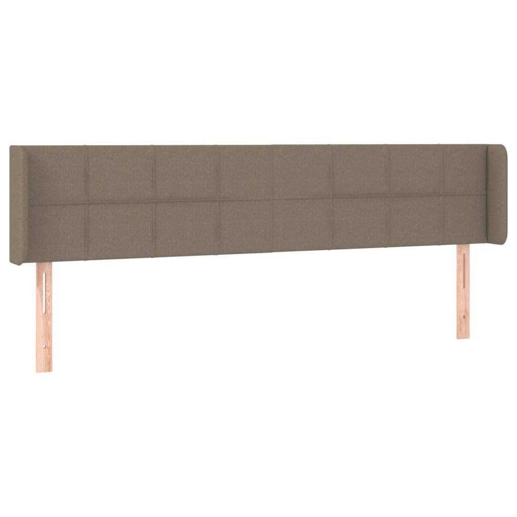 sengegavl med kanter 203x16x78/88 cm stof gråbrun