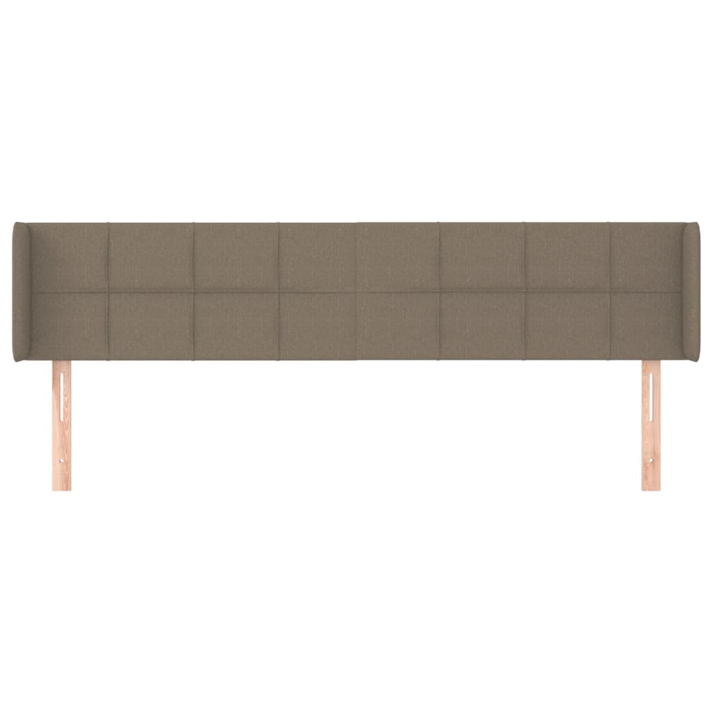 sengegavl med kanter 203x16x78/88 cm stof gråbrun