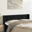 sengegavl med kanter 147x16x78/88 cm fløjl sort