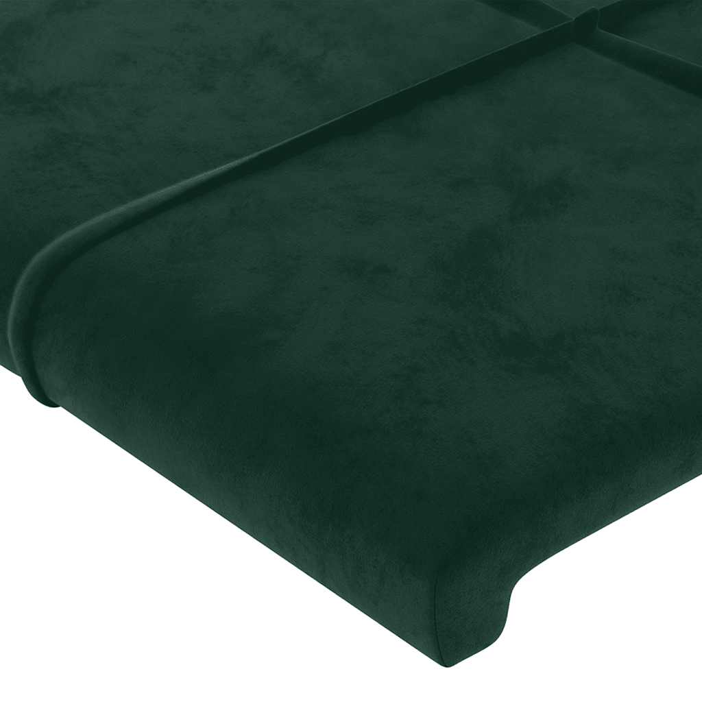sengegavl med kanter 183x16x78/88 cm fløjl mørkegrøn