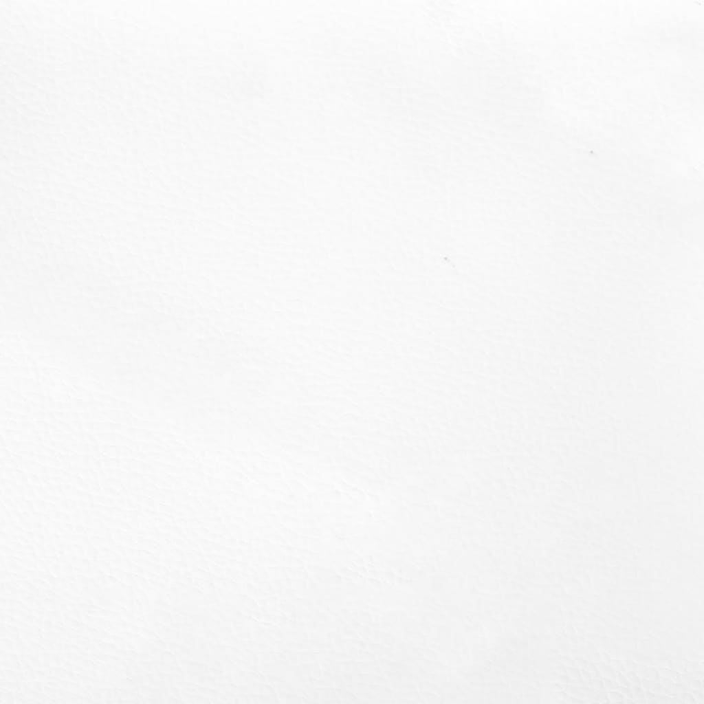 sengegavl med kanter 83x16x78/88 cm kunstlæder hvid