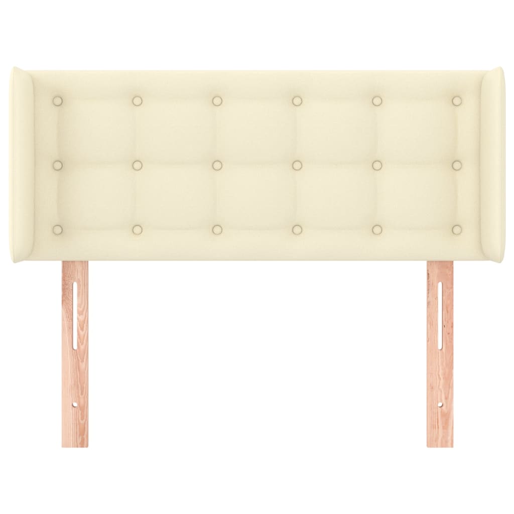 sengegavl med kanter 93x16x78/88 cm kunstlæder cremefarvet